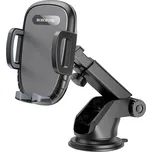 Borofone - Držák do auta Windy (BH53) - s přísavkou, na palubní desku/čelní sklo, 4,5-6,7" telefon - černošedý