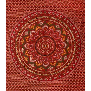 Přehoz na lůžko Mandala velká Navi červená