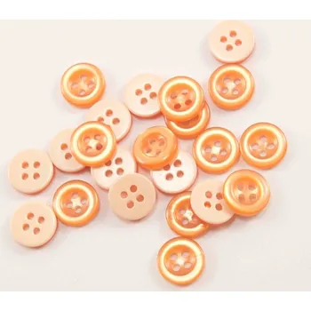 Knoflík Dírkový košilový knoflík s leskem - tmavě oranžová - průměr 1,14 cm