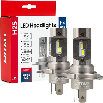 Žárovka LED autožárovky série H25, H4 H19 bílá Canbus, 12/24V, 36W, 3588 lm - 2 ks