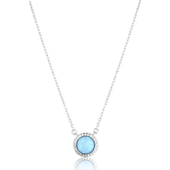 Řetízek JVD Dámský stříbrný náhrdelník s modrými opály SVLN0959SH2O245