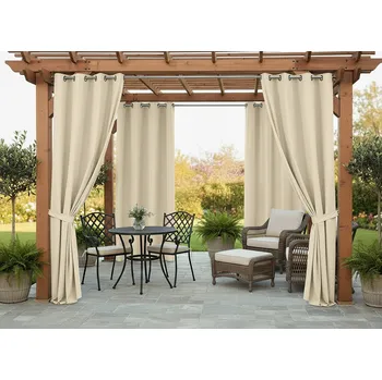 Pergola Venkovní zahradní závěs s kroužky MONTANA color 16 smetanová, různé rozměry (cena za 1 kus) + dárek úvaz MyBestHome Rozměr: 155x200 cm