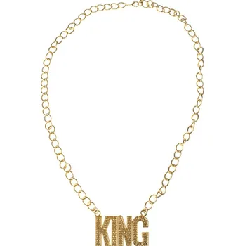 Kovový náhrdelník KING zlatý