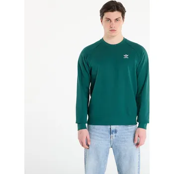 Pánská mikina Mikina adidas Trefoil Essentials French Terry Crew Sweatshirt Collegiate Green XL