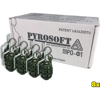 Airsoftová zbraň 8x Airsoftový ruční granát Pyro-F1M, PYROSOFT