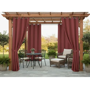 Pergola Venkovní zahradní závěs s kroužky MONTANA color 12 vínová, různé rozměry (cena za 1 kus) + dárek úvaz MyBestHome Rozměr: 155x200 cm