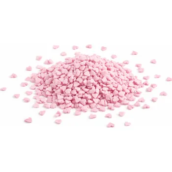 Čokoláda Cukrová srdíčka růžová světlá 3mm,50g