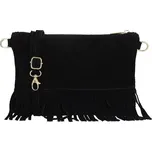 Beagles Černá vintage kožená crossbody kabelka „Carrie