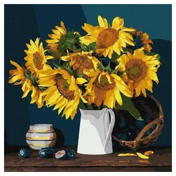 Set školních potřeb Malowanie po numerach - Jasne słoneczniki 40x40