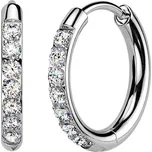 Titanové náušnice kroužky s moissanity, 14 mm