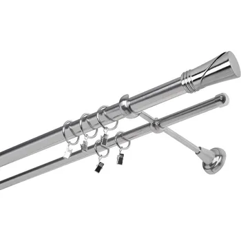 Garnýž Garnýž kovová dvouřadá 25/16mm Duncan nerez 110 cm (do stěny / kroužky s žabkou)