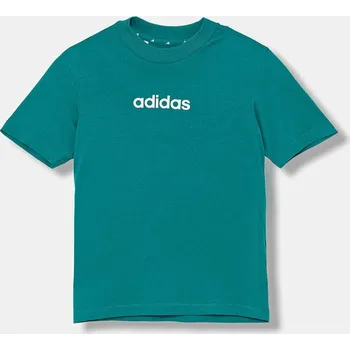 Dětské bavlněné tričko adidas JV7541 tyrkysová 66X, vel. 128