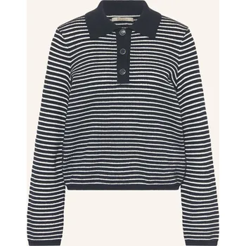 Dámský svetr Barbour Dámské Pletené Polo Tričko Inez, tmavě modrá / bílá, 34