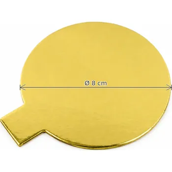 Cake star Podložka pod minidezerty zlato-stříbrná kruh 8 cm