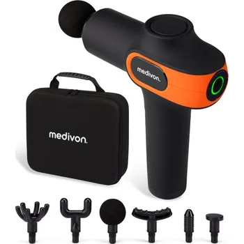 Masážní přístroj Medivon Gun Gun Vital masážní pistole + masážní hlavice 6 ks + cestovní pouzdro