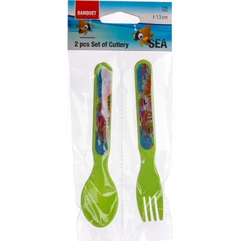 Příbor Dětský příbor Sea 13 cm, zelený