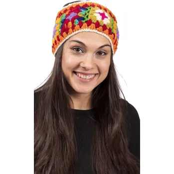 Rukavice Vlněná čelenka FLOWER / oranžová