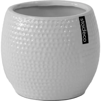 Květináč Květináč Amber, lesklý bílý