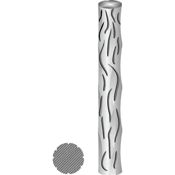 Zábradlí tyč kruhová zdobená KGV5, 5 m - plná kulatina ø 14 mm, vzor réva, bez povrchové úpravy, prodej v délkách 1, 2, 3, 4, 5 a 6 m