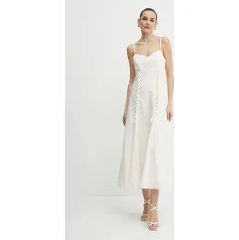 Dámské šaty Šaty s příměsí lnu Twinset 251TT2070 béžová 01X, vel. 36