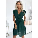 numoco basic 424-6 Šifonové plisované šaty s výstřihem a volánky