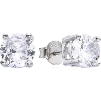 Náušnice Stříbrné náušnice s čirými zirkony 7mm