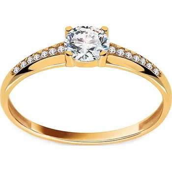 Prsten Zlatý jemný prsten s čirými zirkony, 14K IZ27535P + dárkové balení LUXUS zdarma