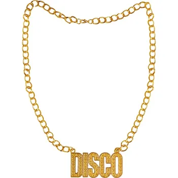 Kovový náhrdelník DISCO zlatý