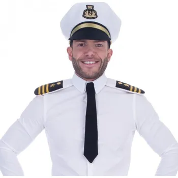 Karnevalový doplněk Sada Lodní kapitán námořník - čepice, kravata a výložky