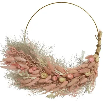 Dekorační věnec Sušené trávy 30 cm, růžový