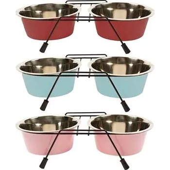 Miska pro psa DUVO+ Stojan se dvěma miskami 13cm 2 × 470ml