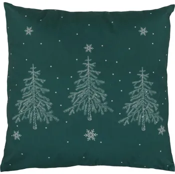 Polštář Vánoční dekorační polštář Stromky 45x45 cm, zelený