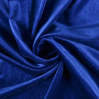 Zbytek - Látka elastický samet premium Gloss 300g pařížská modrá