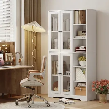 Kuchyňská skříňka s prosklenými dvířky 90 x 35 x 172 cm | bílá