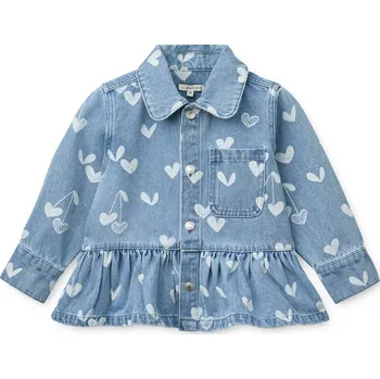 Dívčí bunda Bunda riflová s límečkem Sweethearts/ Light Denim Blue Liewood velikost: 110