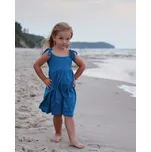 Dívčí šaty JOŽÁNEK s vázáním na ramenou, tmavý tyrkys