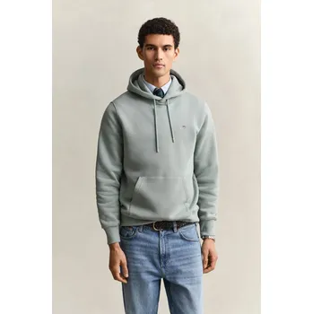Pánské oblečení MIKINA GANT REG SHIELD HOODIE CERAMIC GREY