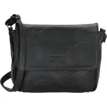 Beagles Černá kožená crossbody kabelka Dunas