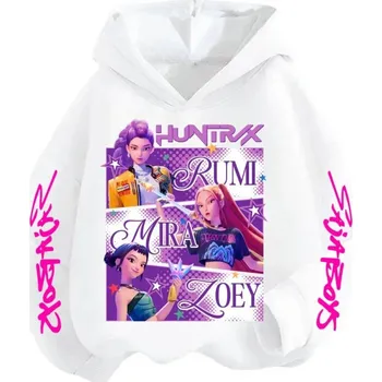 Dívčí mikina Dětská mikina KPOP Demon Hunters 100-160 cm II 100 cm Huntrix Bílá