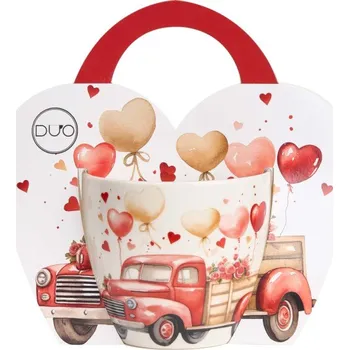 Kamion plný lásky – porcelánový šálek v dárkovém košíčku 460 ml