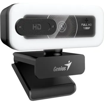 Webkamera Genius FaceCam Light Webkamera, Full HD 1080p, LED osvětlení, vestavěný mikrofon, krytka soukromí, USB/C, černá