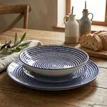 Porcelánová jídelní souprava AFFEK DESIGN STRIPES BLUE pro 6 osob (18 dílů)