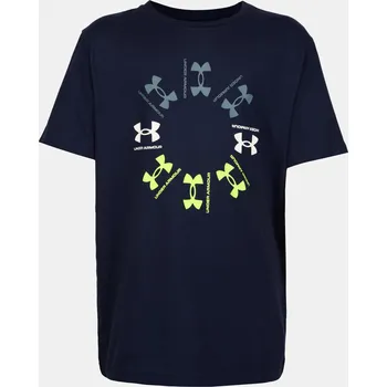 Chlapecké tričko Chlapecké tričko Under Armour UA B RADIAL LOGO SS MF 1383202-410 Modrá YSM