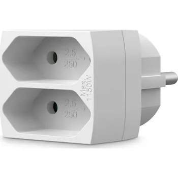 Elektrická zásuvka NEDIS síťový rozbočovač 2x zásuvka typu C (euro) 250 V AC 5060 Hz 2,5 A 1100 W bílý