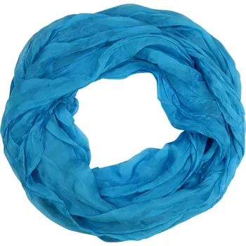 Lehká jednobarevná dutá šála - Dotek lehkosti modrá