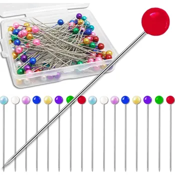 Camerazar Sada krejčovských špendlíků, 100 jehel s kulatou hlavičkou, 65 mm, barevné