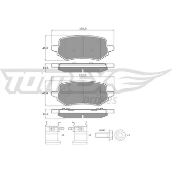 Brzdová destička Sada brzdových destiček, kotoučová brzda TOMEX TX 60-47