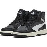 Dětské boty PUMA REBOUND V6 MID JR 393831-29 PUMA BLACK/PUMA WHITE/GRAY EU 39 (UK 6)
