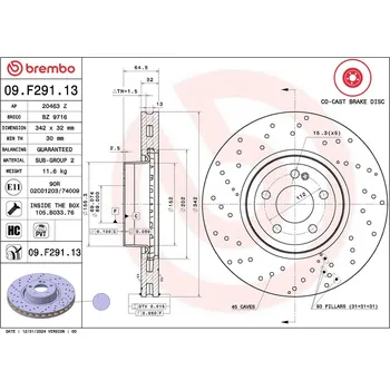 Brzdový systém Brzdový kotouč BREMBO 09.F291.13