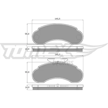 Brzdová destička Sada brzdových destiček, kotoučová brzda TOMEX TX 11-14